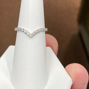 Curved White Gold Diamond Wedding Ring